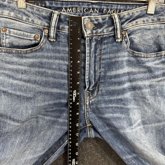 American Eagle Slim Jeans Men's 31x32 Blue Airflex Denim Faded - Picture 7 of 12